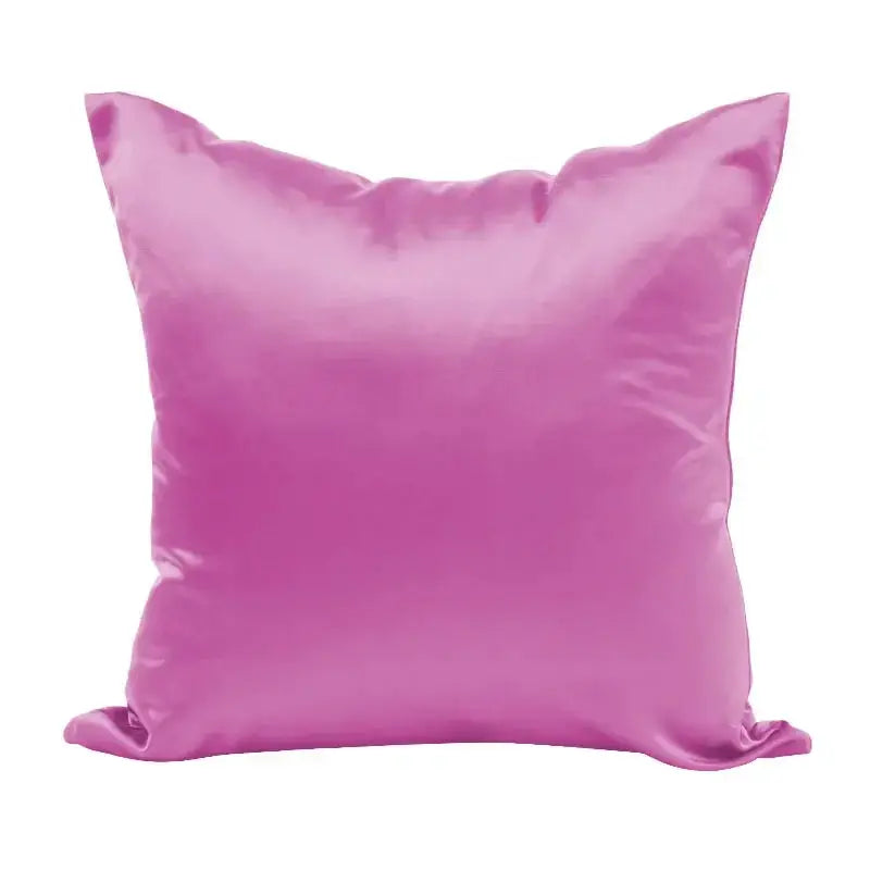 Satin pillow cover by Simples Market, pink, smooth glossy square cushion for sofa