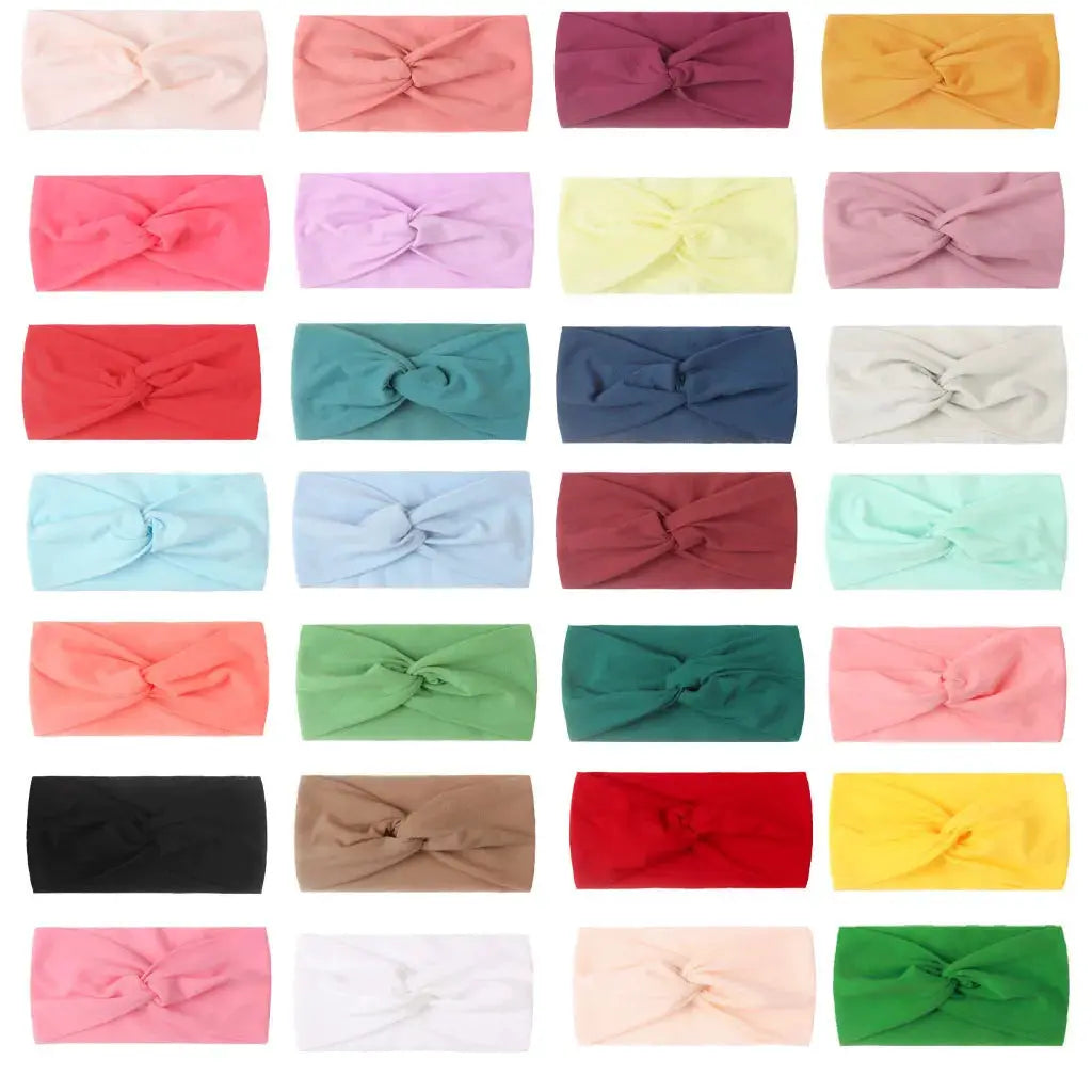 Solid Color Baby Headband for Girls Spring Summer Twisted Knot Design Soft Elastic Hair Accessory Large Size