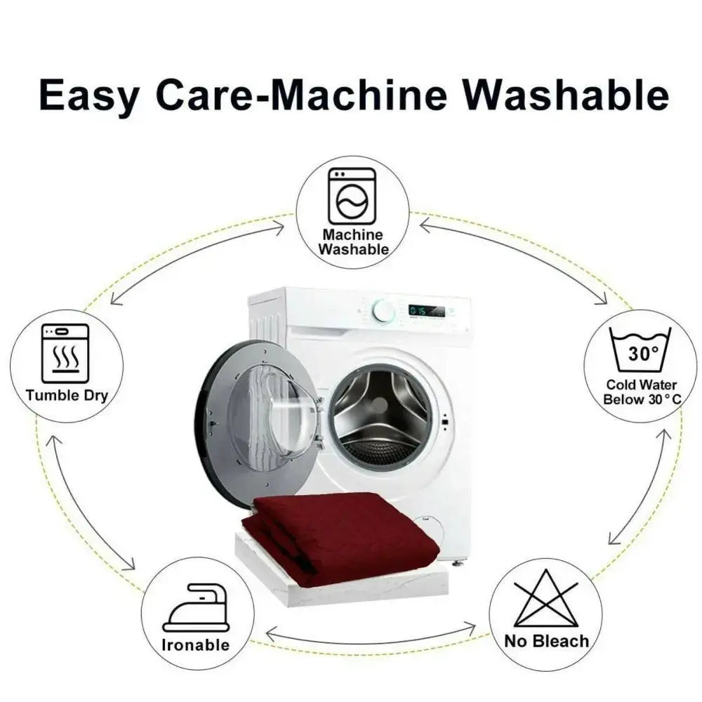 Soft Dacron sofa cover by Simples Market; red quilted anti-wear slipcover for 1/2/3 seater, machine washable