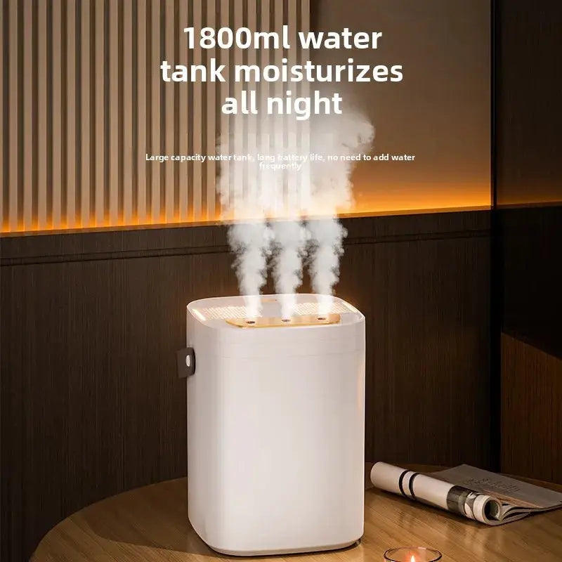 1 set of three nozzle night light humidifier 1.8L large capacity double filter aromatherapy machine mute bedroom car mounted spr