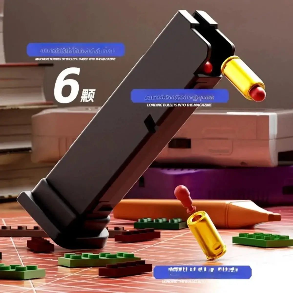 Shell Ejecting Continuous Firing Toy Pistol Airsoft Blowback Building Block Outdoor CS Weapon for Boys and Adults