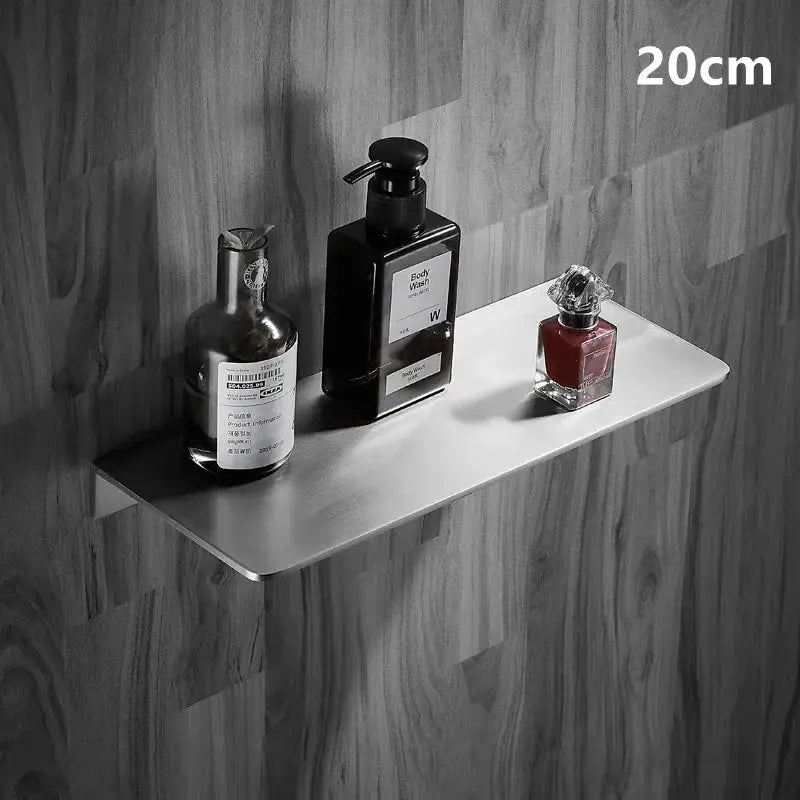 Simples Market corner stainless steel bathroom shelf, brushed chrome, 20cm wall-mounted