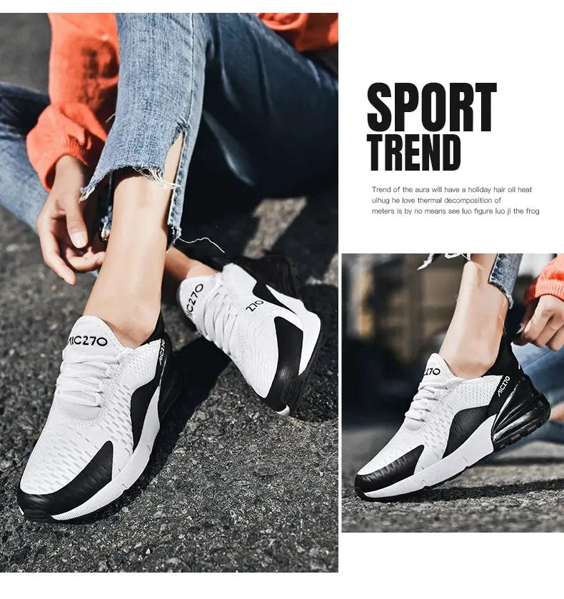 Men's Simples Market white mesh sneakers with black platform sole, breathable outdoor jogging shoes for everyday wear