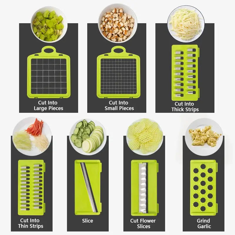 Versatile 14 In 16 In 1 Vegetable Chopper Slicer Grater Dicer Complete Kitchen Tool Set