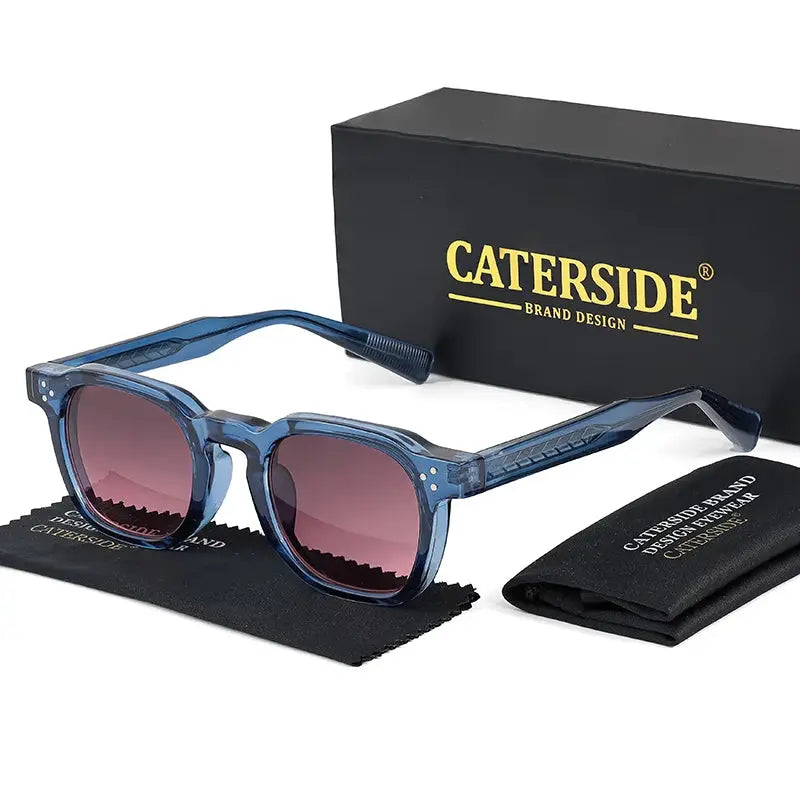 Caterside Fashion Unisex Small Frame Square Sunglasses Personalized Design With UV400 Lenses