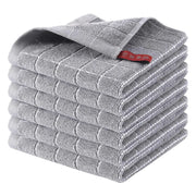 Dish towels 6-pack by Simples Market, cotton terry, gray 12x12 inches, ultra-soft and absorbent