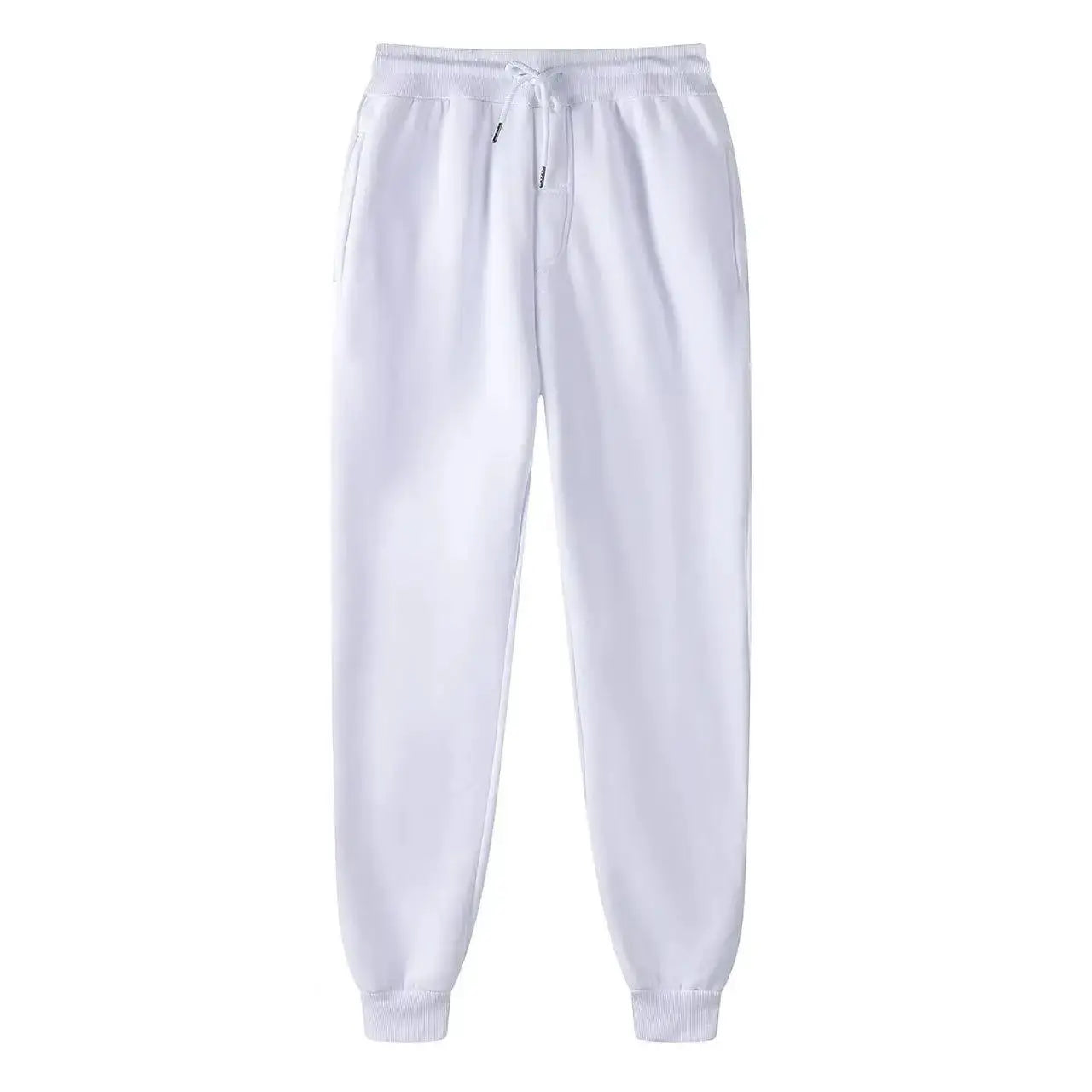 Men's casual jogger pants by Simples Market in light gray, with drawstring waistband and ribbed cuffs