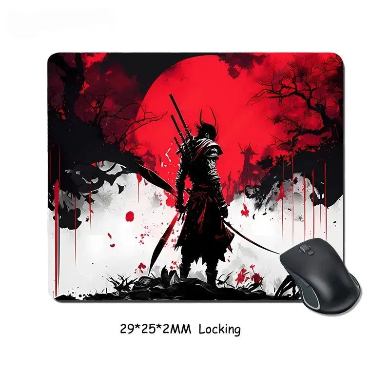Samurai Warrior Mouse Pad Large Desk Mat For Gaming And Computer Accessories Keyboard And Laptop Black