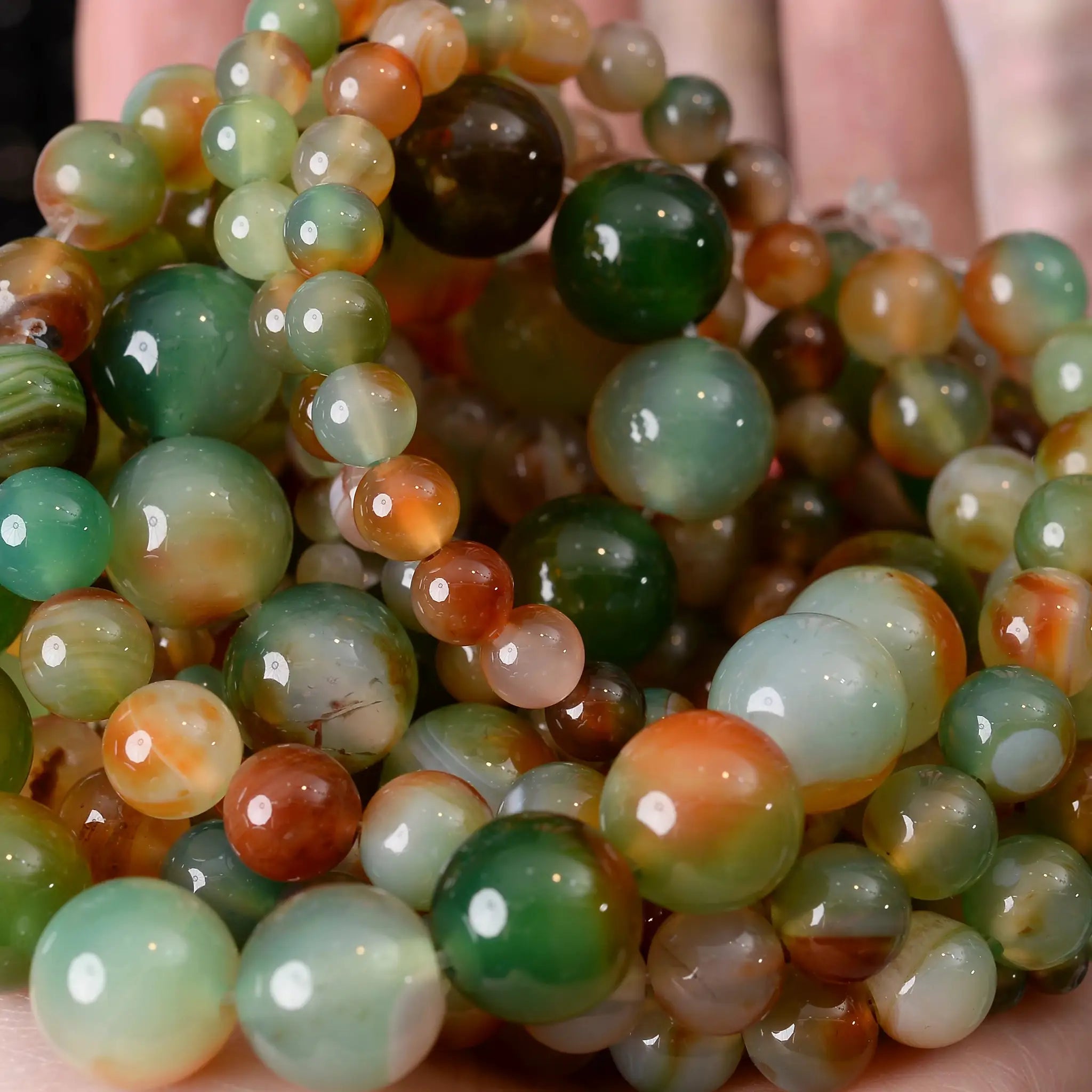 Natural Stone Beads Lava Jaspers Tiger Eye Quartz Agates Round Loose Beads 4 To 12mm For Jewelry Making DIY Bracelets