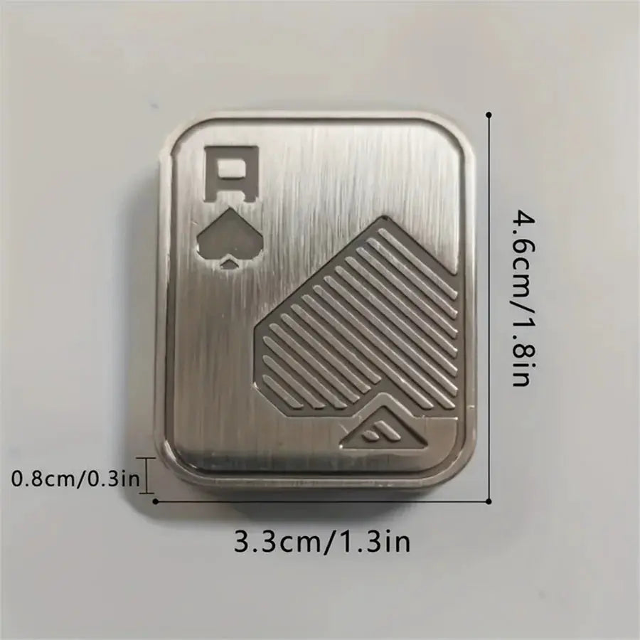Metal Fidget Toy Push Card Slider Stress Relief For Focus Haptic Coin Office Desk Gift