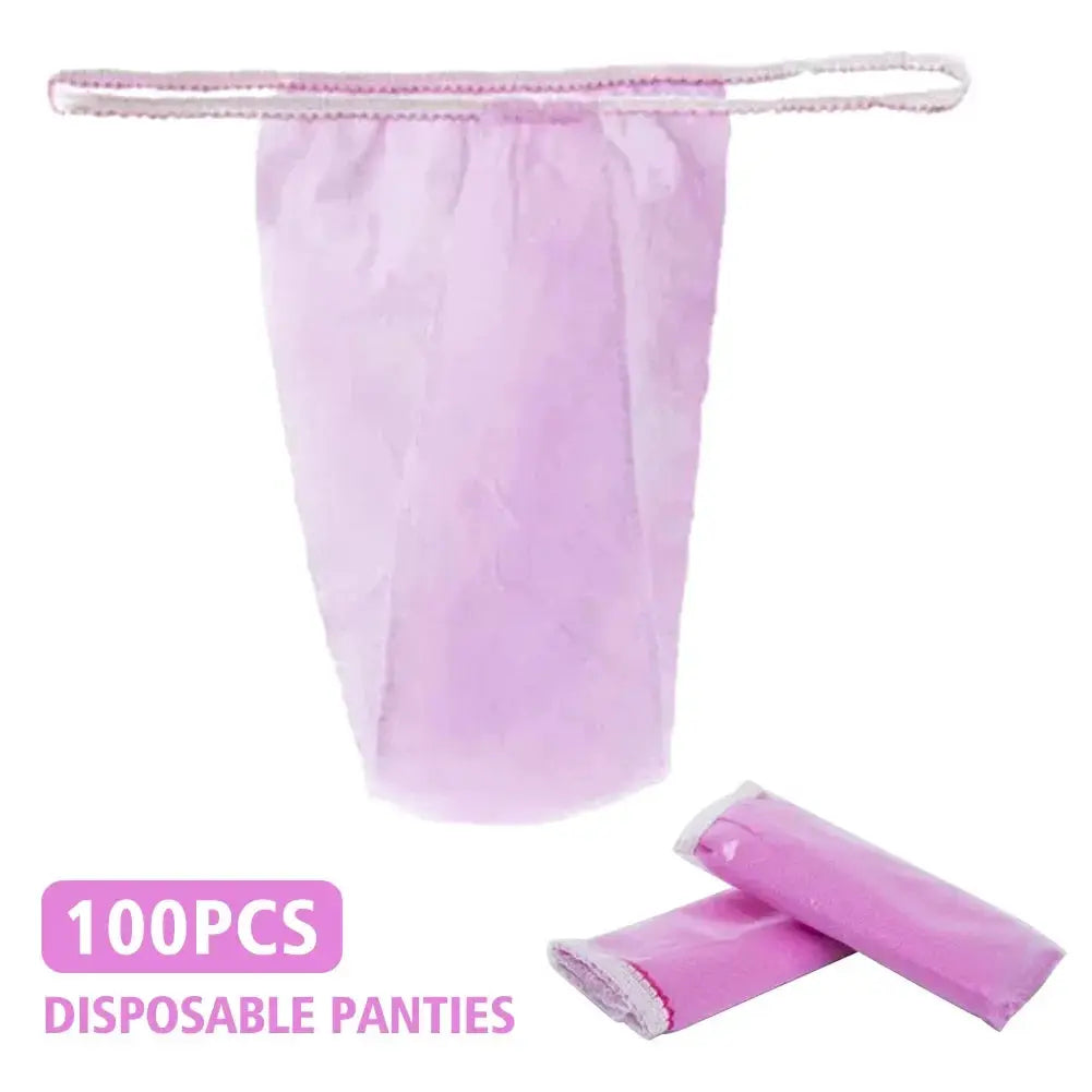 Disposable panties for women, 100 pcs, pink spa non-woven fabric, individually wrapped, Simples Market