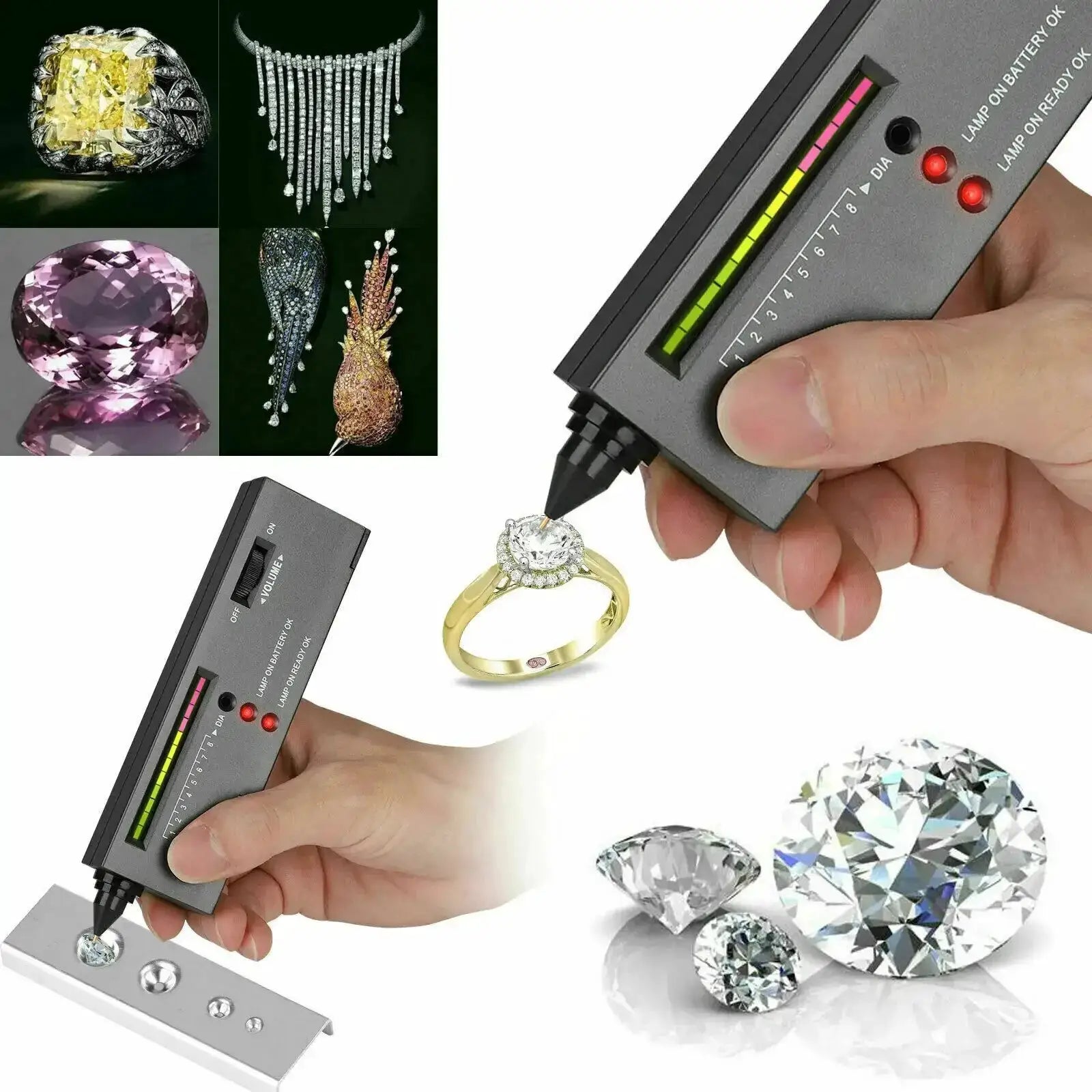 High Accuracy Diamond Tester Pen Kit With LED Indicator And Audio Alerts For Jewelry And Loose Stones