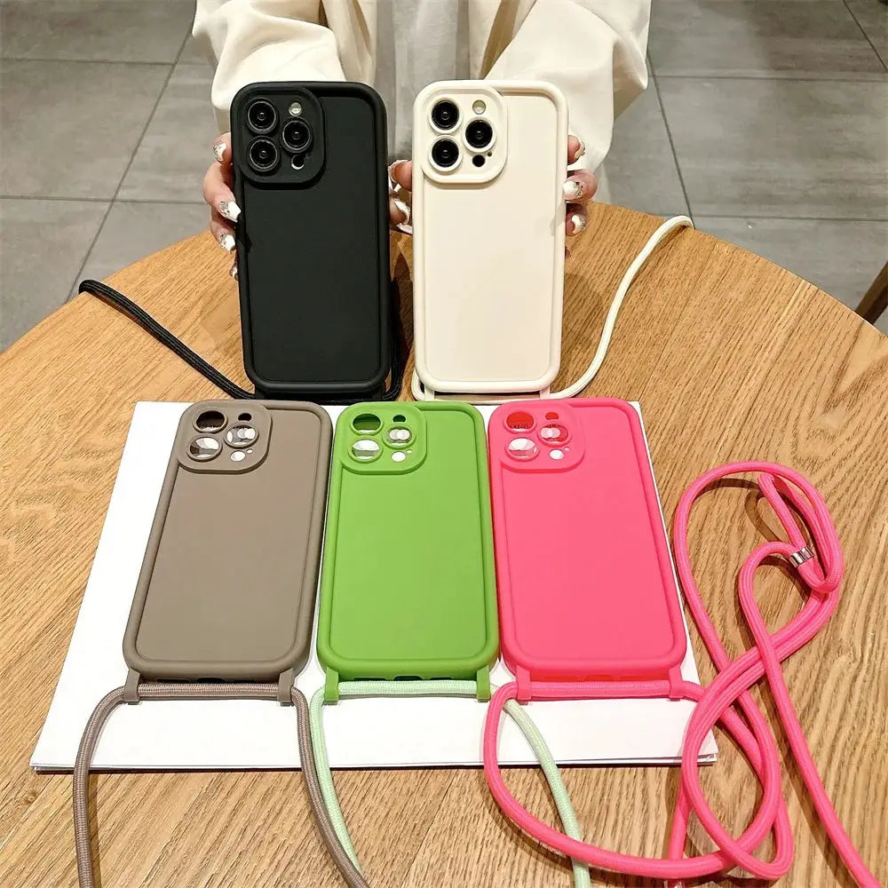 SureGuard Crossbody Phone Case for iPhone 14 Through 17 Series With Adjustable Lanyard Hands Free Carry