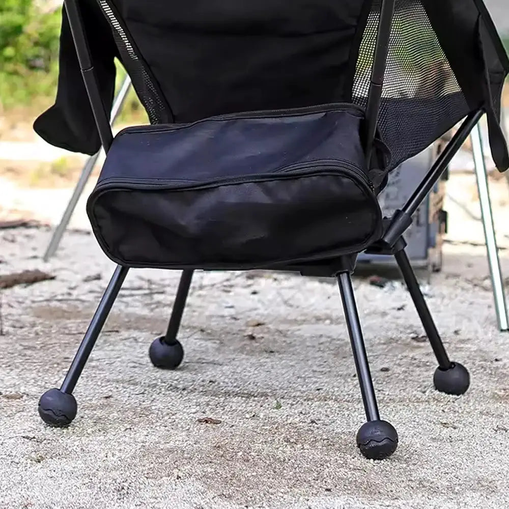 Four chair leg caps with black rubber feet; anti-slip protectors for camping chairs.