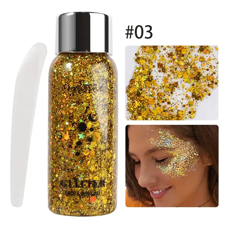 Long-Lasting Body Glitter Gel With Sequins For Face Eyes Hair Mermaid Scales Effect For Prom Party