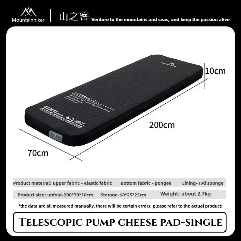 MountainHiker Self Inflating Mattress For Single Or Double Use Thick 10cm Camping Sleeping Pad Compact Folding Bed