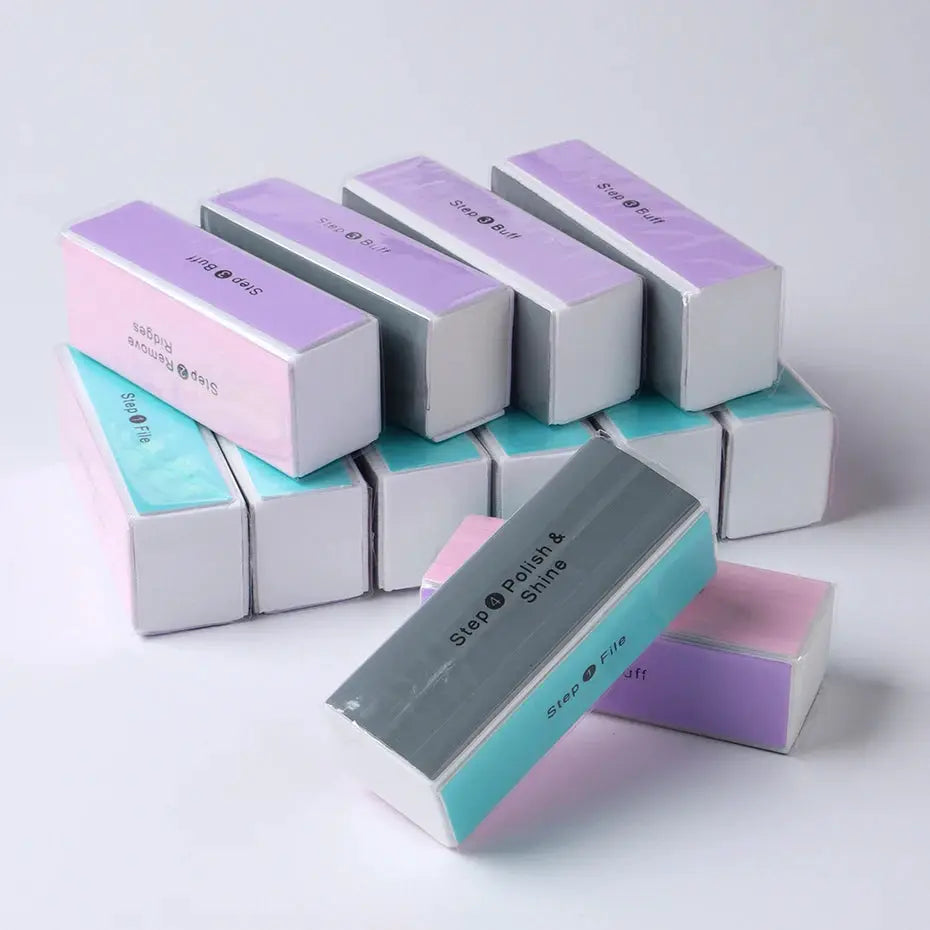 NovaNail 4 Sided Sponge Nail Buffer Block All In One Grinding Polishing Buffing Nails