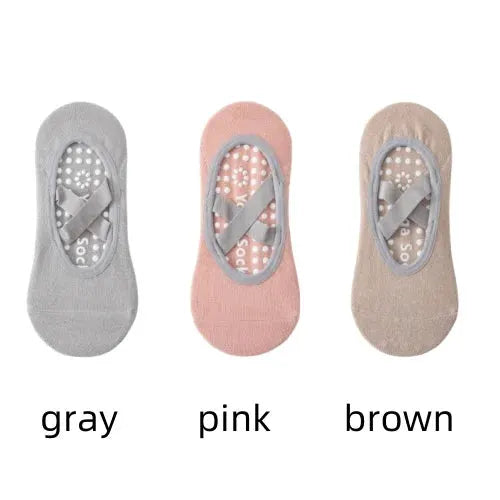 Three Pairs Professional Women Yoga Socks Silicone Anti Slip Backless Breathable Bandage For Yoga Pilates Ballet Sport