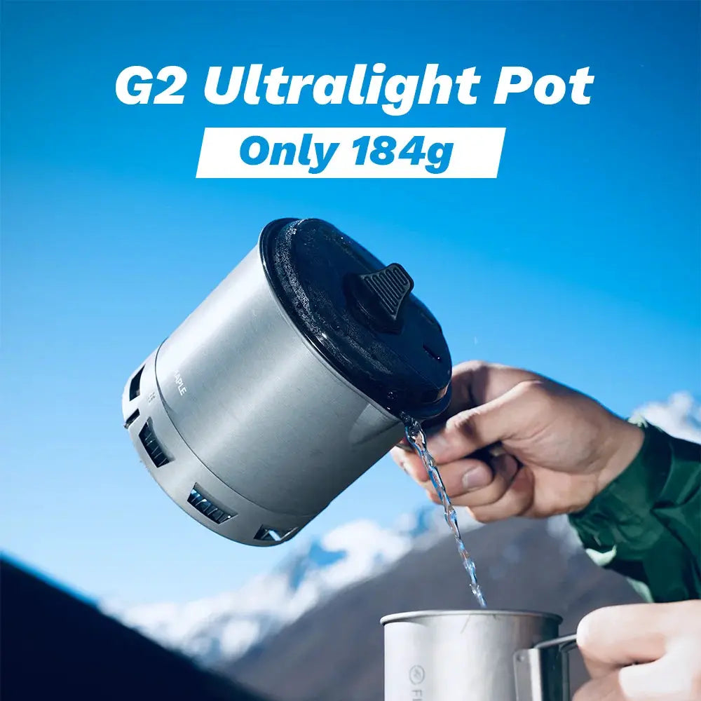 Simples Market Fire-Maple G2 Ultralight Pot 750ml, silver camping pot with black lid