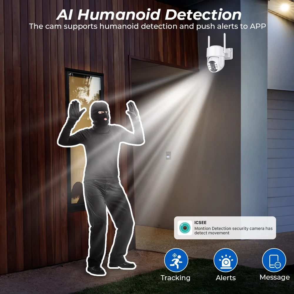 5MP HD wireless outdoor solar camera with built-in 7800mAh battery and humanoid detection by Simples Market (ICSEE)