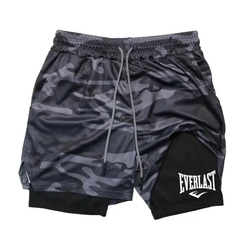 Everlast Mens Compression Gym Shorts Double Layer Quick Dry Fabric For Breathable Comfort Basketball