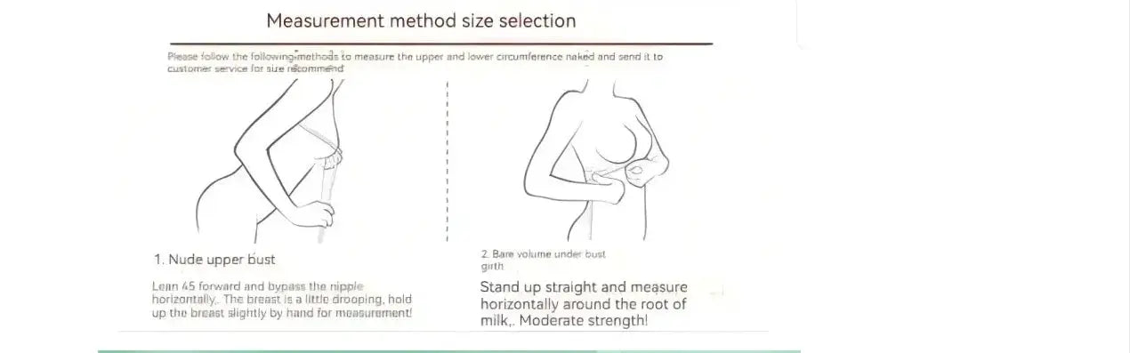 Women seamless bra size measurement guide diagram by Simples Market