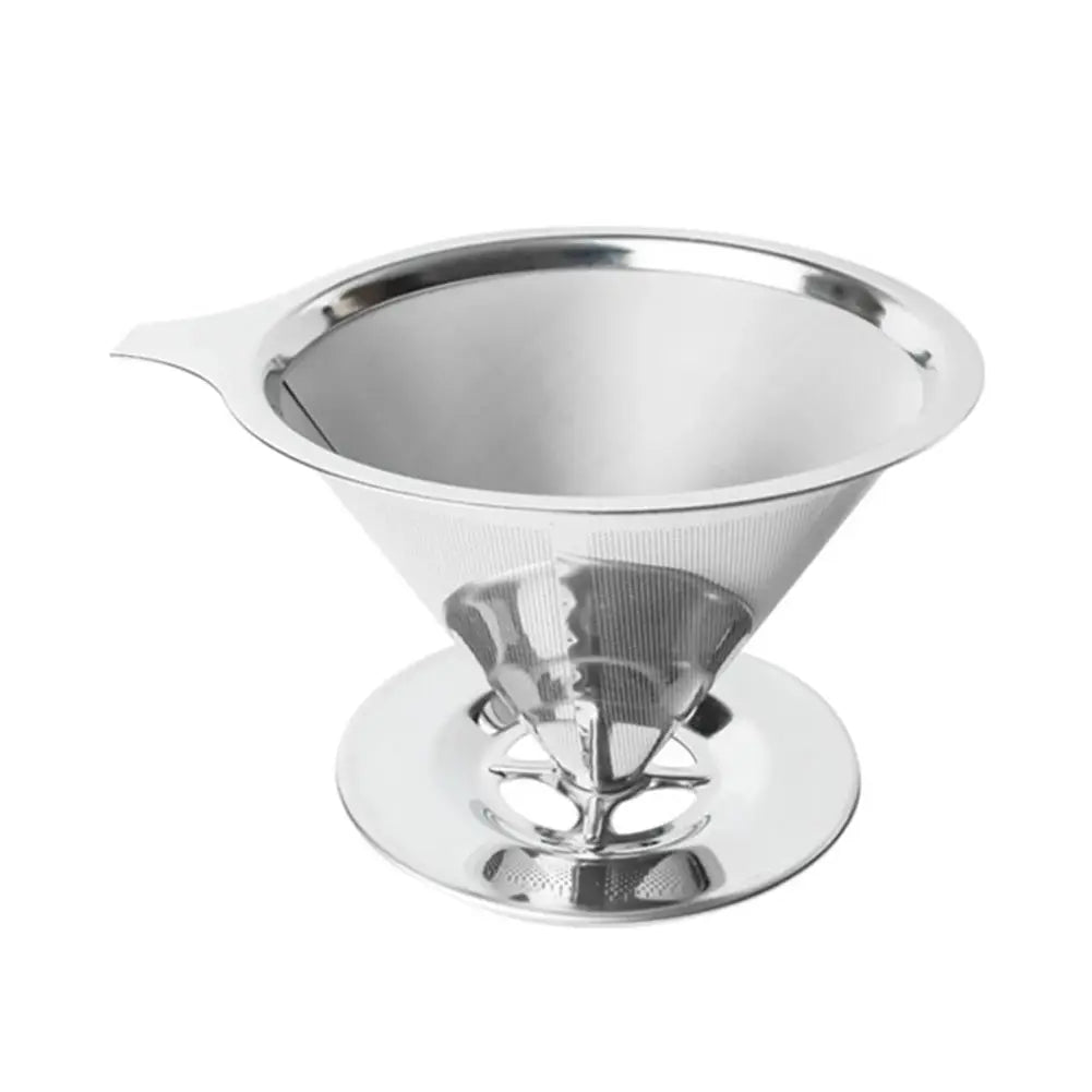 Reusable Coffee Filter Holder Double Layer Stainless Steel Cone Strainer Coffee And Tea Making Tool