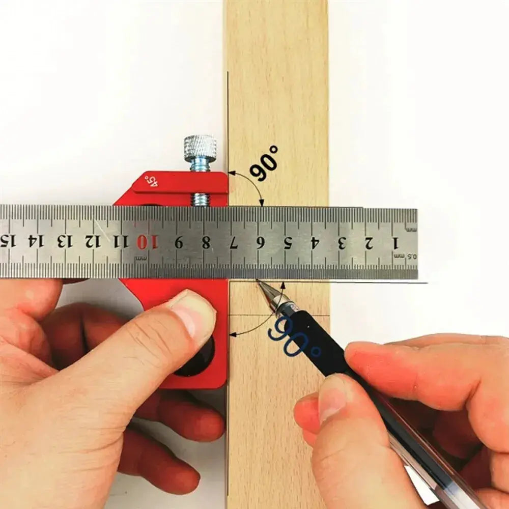 Positioning Block Stop 45 And 90 Degrees Aluminum Alloy Steel Ruler Set 3mm Thickness For Woodworking