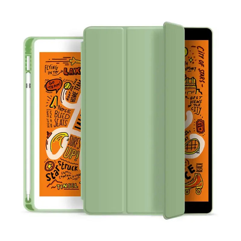 Funda Pencil Holder iPad Case With Durable PU Shockproof Waterproof Protective Cover For All iPad Models