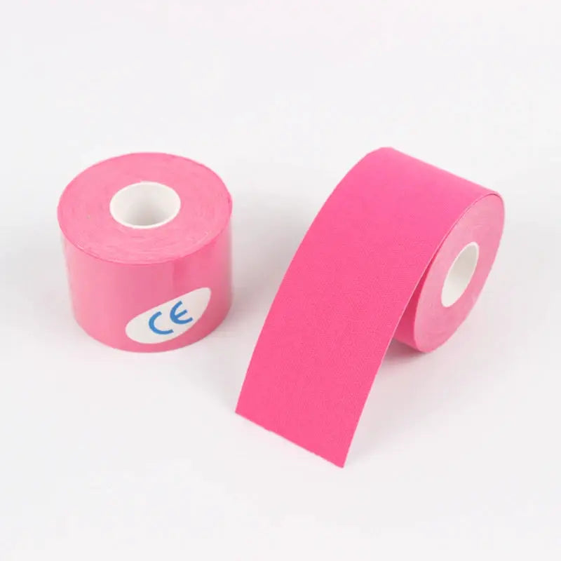 Kinesiology tape rolls, pink elastic athletic tape, Simples Market, 2 rolls shown