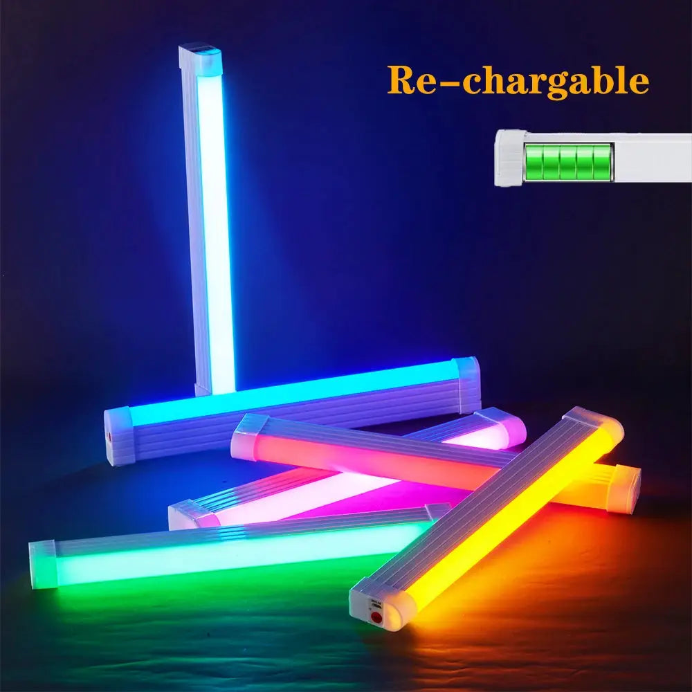 LED video light wand set, rechargeable handheld fill lights in multiple colors
