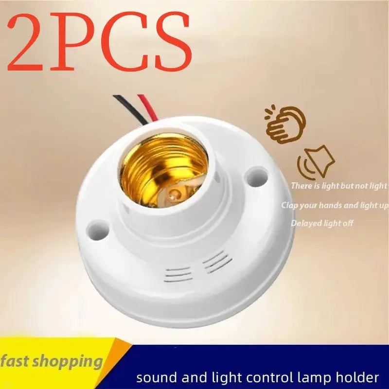 Automatic Sound And Light Sensor E27 Lamp Holder Socket AC180240V Energy Saving Fits All Bulbs