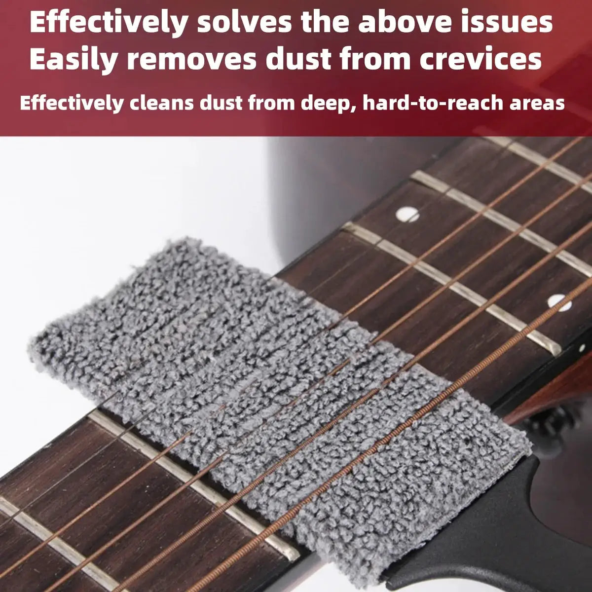 Double Head Guitar Cleaning Brush for Strings and Fretboard Care, Dust and Rust Prevention, Instrument Cleaning Tool