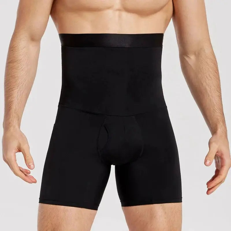 Men's tummy control shapewear shorts in black high-waist Simples Market