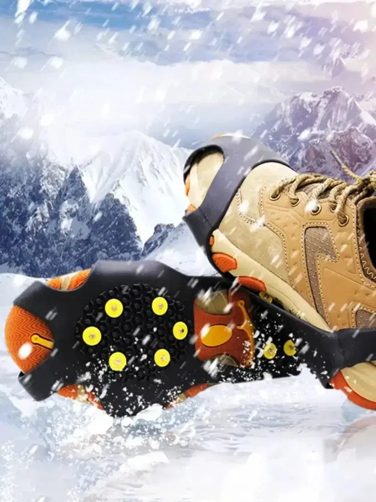 Unisex 10 Tooth Climbing Crampons Anti Slip Mountaineering Cleats For Snow Walking Hiking Shoes Covers Spikes