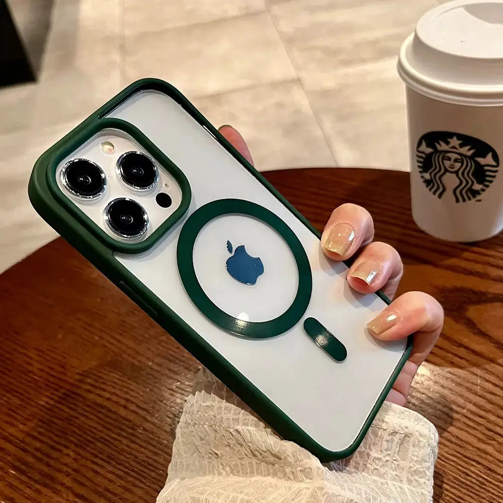 MagSafe Transparent Case For iPhone 11 Through 16 Pro XS XR Max Mini Plus Magnetic Wireless Charging Compatible