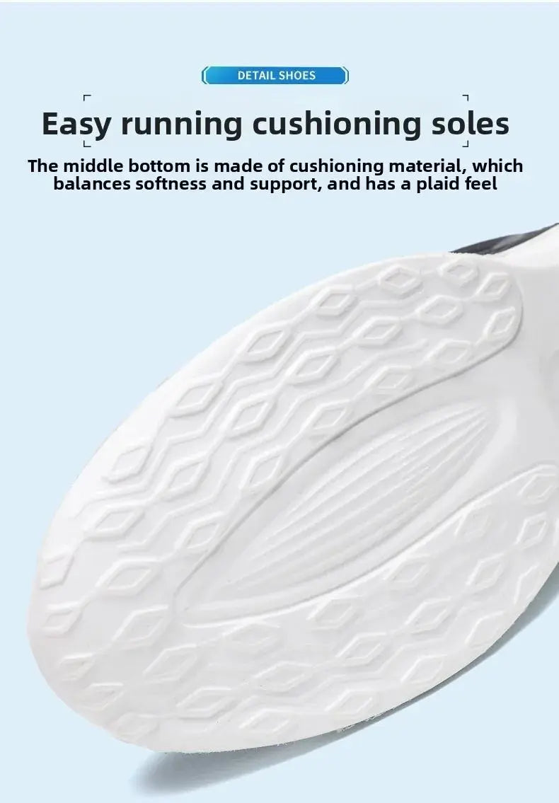 Running shoes for men from Simples Market with white cushioned outsole and diamond-pattern tread