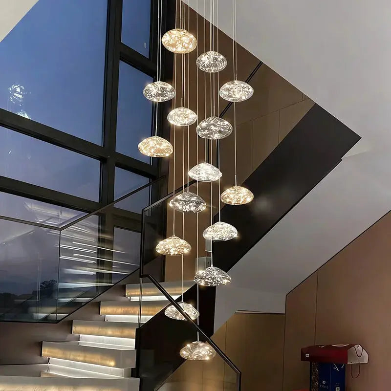 Simples Market modern glass discs pendant lights, multi-light LED chandelier for living/dining room