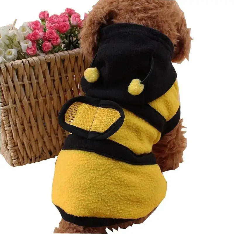 Bee Pet Puppy Coat Hoodie Fleece Clothes For Dogs And Cats Halloween Cosplay Sweater Dog Hoodies