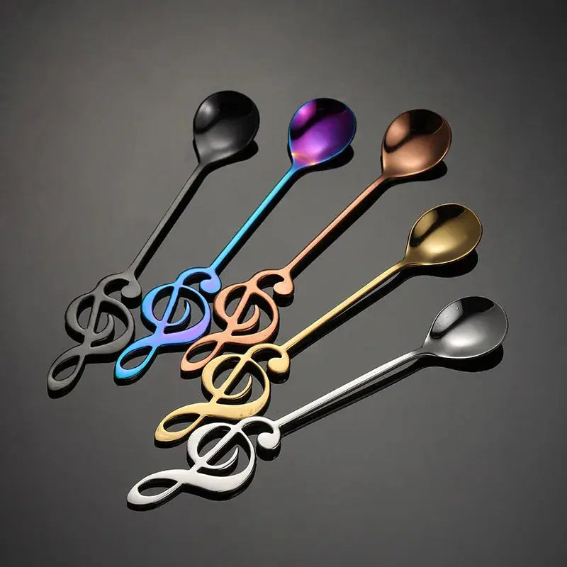 Cute Long Handle Stainless Steel Gold Finish Coffee Dessert Ice Cream Spoons Kitchen Tableware Set for Wedding