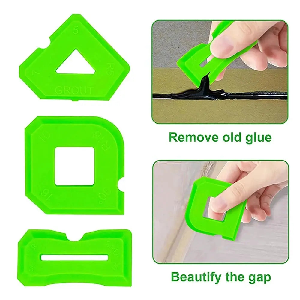 5-In-1 Silicone Scraper Squeegee Glue Remover Knife Caulking Tool Kit For Grout Crack Repair