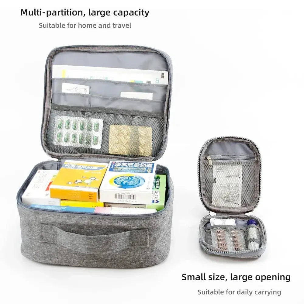 Family First Aid Kit Portable Outdoor Travel Storage Bag Large Capacity Layered Medicine Organizer