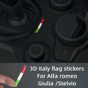Gear shift panel 3D Italy flag sticker for Alfa Romeo Giulia/Stelvio interior trim by Simples Market