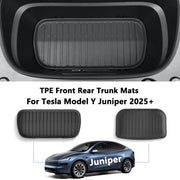 TPE front and rear trunk mats for Tesla Model Y Juniper 2025+, black 2-piece set