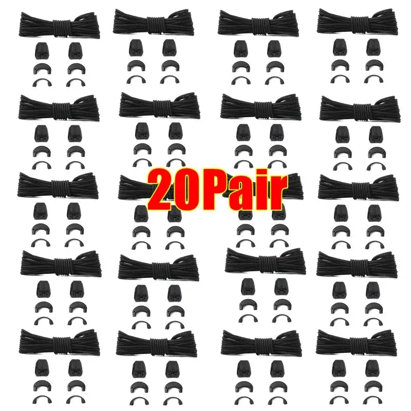No Tie Round Elastic Tennis Shoe Laces For Adults And Kids Quality Running Sneakers Shoelaces Black White Accessories
