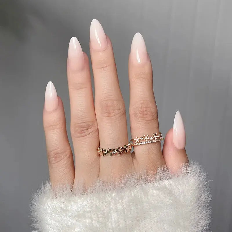 AuraNails 24Pcs Short Oval Blush Pink Press On Nails Full Coverage Acrylic Tips With Glue Included