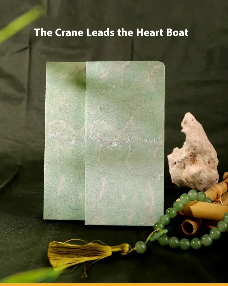 Kinbor 2026 Weekly Planner pocket notebook, two green marbled covers