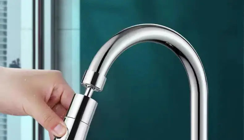 3-in-1 kitchen faucet extender, chrome finish with pull-out spray head, 360° rotation