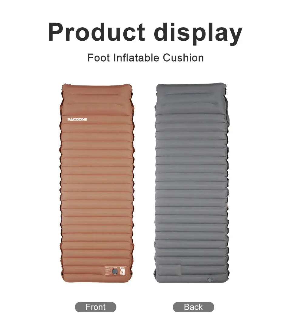 Simples Market ultralight self-inflating air mattress sleeping pad, thick 2-pack in orange and gray.