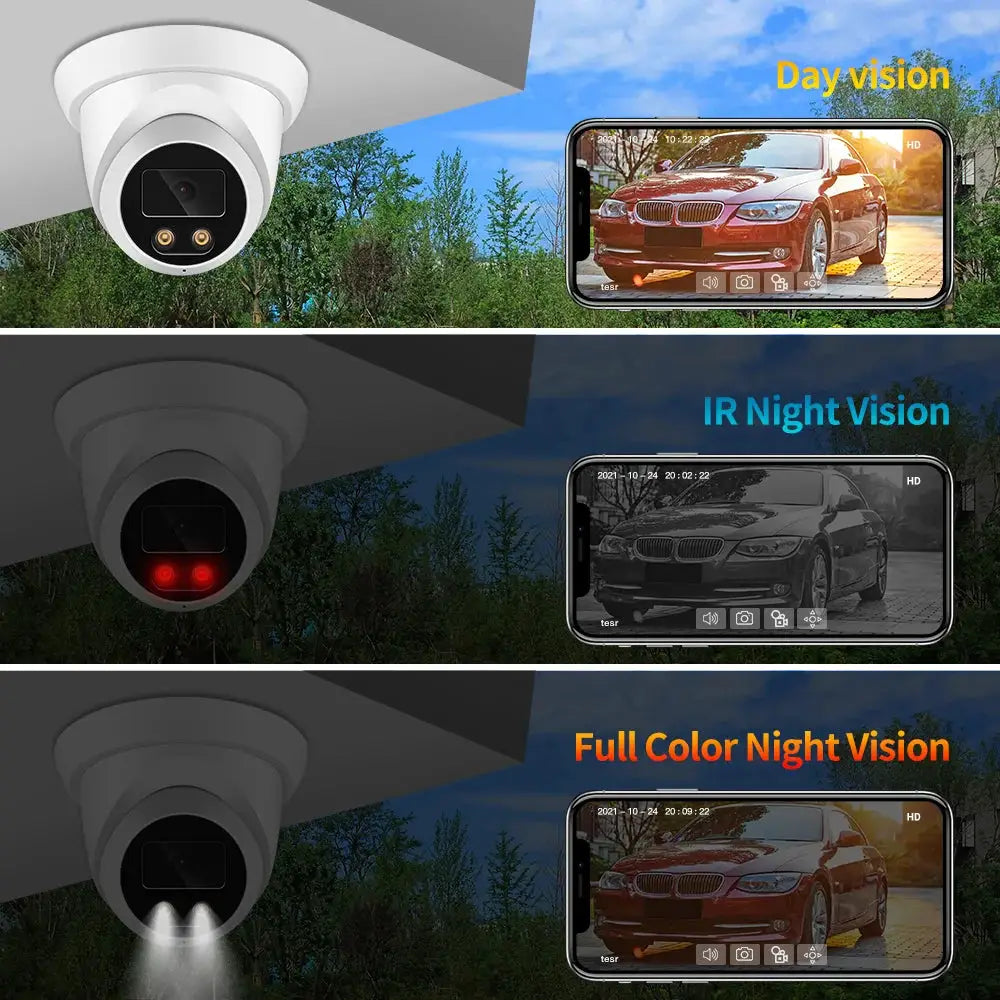 ASECAM 4K IP outdoor security camera, white, with 2.8mm wide-angle lens, PoE, H.265, AI humanoid detection.